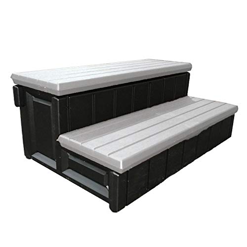 Leisure Accents Deluxe Spa Step, 36 Inches Long, Gray/ Black