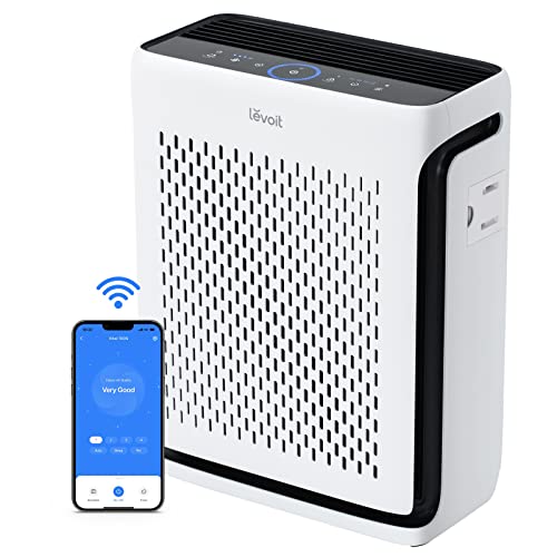 LEVOIT Air Purifiers for Home Large Room Bedroom Up to 1110 Ft² with Air Quality and Light Sensors, Smart WiFi, Washable Filters, H13 True HEPA Filter Removes 99.97% of Allergy, Pet Hair, Vital100S