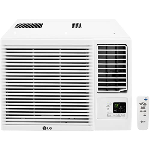 LG 12,000 BTU Window Air Conditioner with Supplemental Heat, Cools 550 Sq.Ft. (22' x 25' Room Size), Electronic Controls with Remote, 2 Cooling, Heating & Fan Speeds, Slide In-Out Chassis, 230/208V