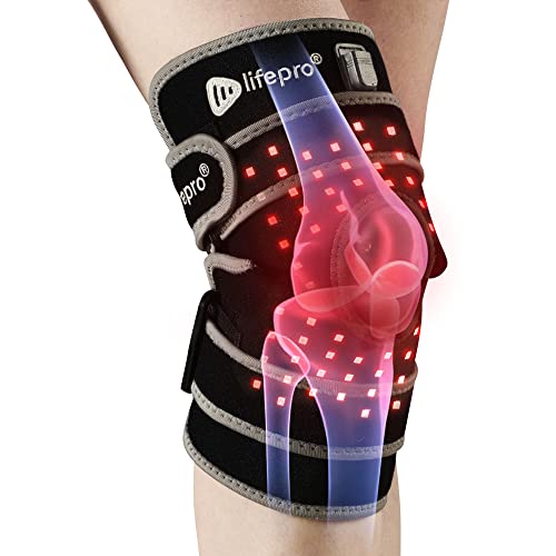 LifePro Vibration & Near Infrared Light Therapy Knee Brace - Red Light Therapy Knee Device with Vibration for Faster Recovery & Knee Pain Relief- Great for Athletes & Beyond (Gray)