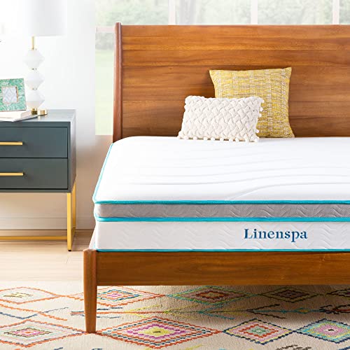 LINENSPA 10 Inch Memory Foam and Innerspring Hybrid – Full Mattress – Bed in a Box – Medium Feel Mattress