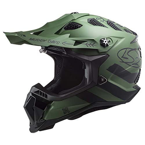 LS2 Helmets MX-Off Road Subverter Evo Cargo Helmet (Matte Military Green - 2X-Large)