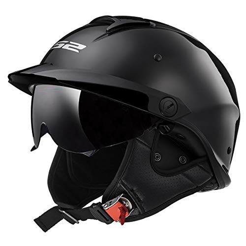 LS2 Helmets Rebellion Motorcycle Half Helmet (Matte Black - Medium)
