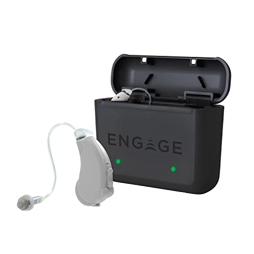 Lucid Hearing Engage Rechargeable OTC Hearing Aids - Compatible With iPhone, Lucid Hearing APP, and Bluetooth - Splashproof - Discrete - Engineered and Designed in the USA (Grey)