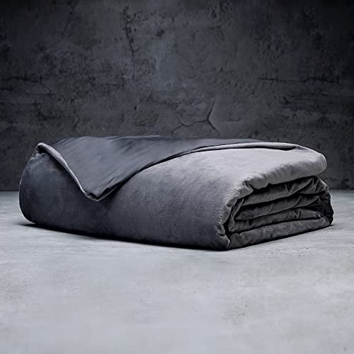 LUXOME Luxury Adult Weighted Blanket | Includes Removable Lyocell from Bamboo/Minky Cover | 18 lbs | Queen Size | 60"x80" | Cool & Cozy