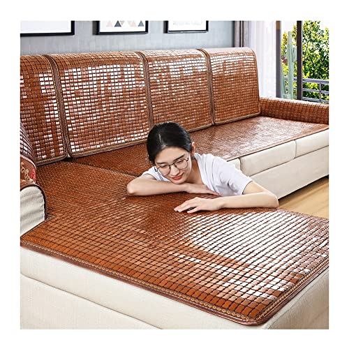 Mahjong Bamboo Seat Cushion, Summer Cooling Comfortable Pad for Car Sofa Seats, Recliner Chair, Bed, Breathable/Anti-Slip, Customizable (Color : Brown, Size : 80x160cm)