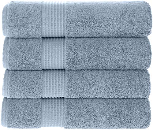 Maura Basics Performance Bath Towels with Hanging Loop. 30”x56” American Standard Towel Size. Soft, Durable, Long Lasting and Absorbent 100% Turkish Cotton Bath Towels Set for Bathroom