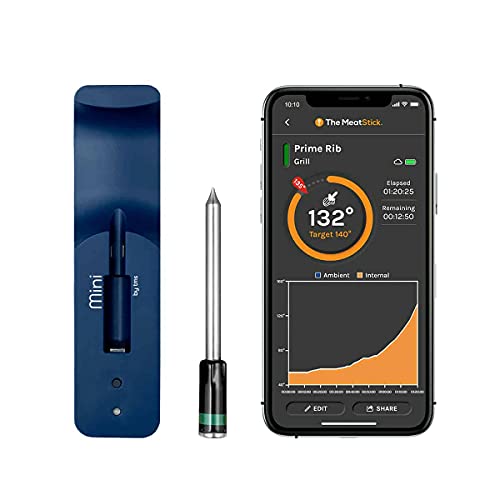 MeatStick Mini Set | Wireless Meat Thermometer with Bluetooth | for Kitchen, Air Fryer, Deep Frying, Oven, Sous Vide, BBQ, Grill, Rotisserie | Limited Range