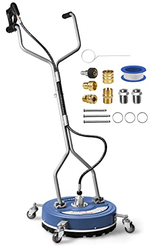 MEKOH Pressure Washer Surface Cleaner 20'', 4500PSI Power Washer Surface Cleaner Attachment with Wheels, Pressure Washer Accessory for Driveway Sidewalk Curb Deck Patio Cleaning, 3/8'' Quick-Connect