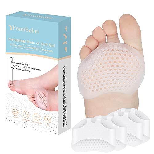Metatarsal Pads 12 Pack Ball of Foot Cushions for Women and Men Soft Gel Foot Pads Pain Relief Forefoot Pad