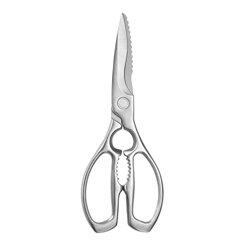 MITSUMOTO SAKARI 9 inch Heavy Duty Kitchen Shears, Japanese Multipurpose Stainless Steel Kitchen Scissors, Dishwasher Safe Poultry Shears for Meat, Fish, Chicken, Seafood