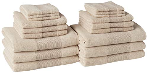 Modern Threads - Air Cloud 18-Piece 100% Zero-Twist Cotton Towel Set - Bath Towels, Hand Towels, & Washcloths - Super Absorbent & Quick Dry - 500 GSM - Soft & Plush, Sand