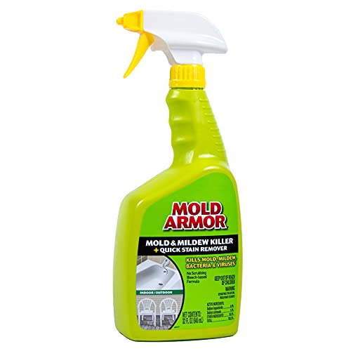 MOLD ARMOR Mold and Mildew Killer + Quick Stain Remover, 32 oz, Trigger Spray Bottle, Eliminates 99.9% of Household Bacteria and Viruses, Ideal Bathroom Mold and Mildew Remover