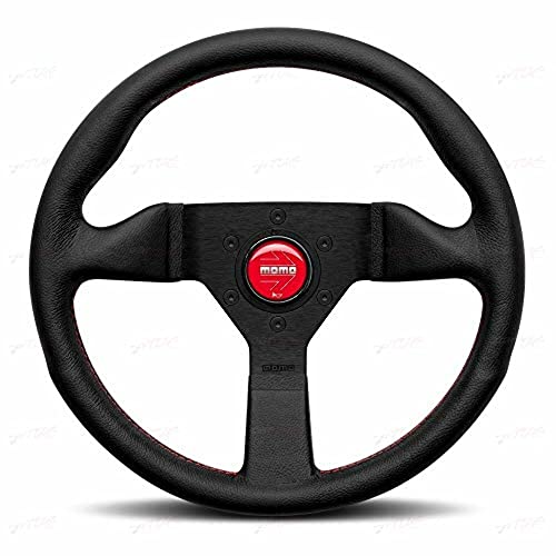 Momo MCL32BK3B Steering Wheel (Monte Carlo 320 Leather Red Stich), 1 Pack