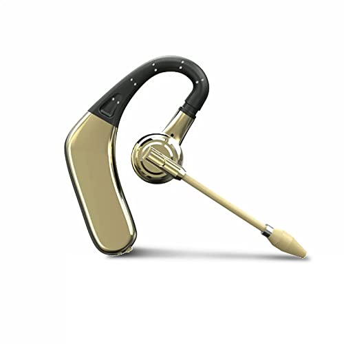 Mosonnytee Bluetooth earpiece Bluetooth Headset Noise Cancelling Headphone with Microphone Trucker Bluetooth Headset Single Ear Hands-Free Headphones with Replaceable Batteries(M8 Gold)