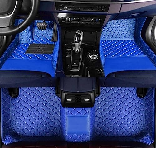 MOUPL Customize All-Weather Protection Leather Floor Mats for Cars, SUVs, and Trucks According to Automotive Model (Blue)