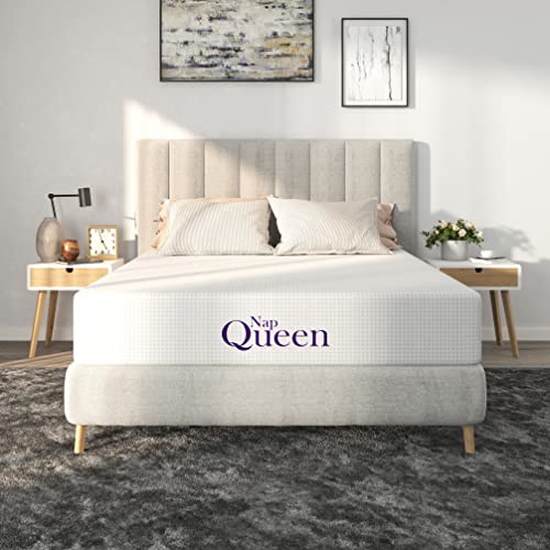 NapQueen 14 Inch Bamboo Charcoal Queen Size Medium Firm Memory Foam Mattress, Bed in a Box