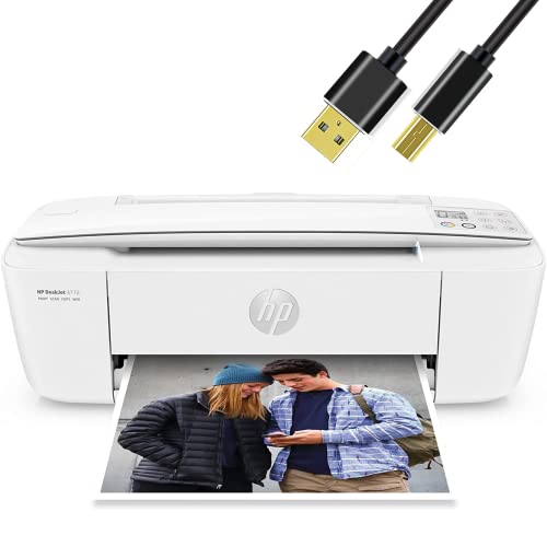 NEEGO HP DeskJet Wireless Color Inkjet Printer All-in-One with LCD Display - Print Scan Copy and Mobile Printing Ultra Compact 6 ft Printer Cable