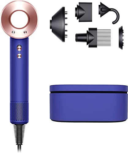 Newest Premium Dyson Supersonic Special Edition Hair Dryer: Fast Drying, Lightweight, Low Noise, No Extreme Heat, Engineered for Different Hair Types Blue/Copper Color w/MarxsolMicrofiber Cloth