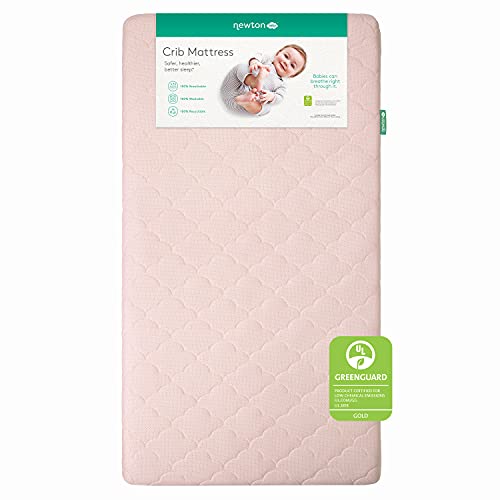 Newton Baby Crib Mattress - Infant & Toddler Mattress, Baby Bed Mattress for Crib, Dual-Layer, Safe, Breathable & Washable Crib Mattress, Removable Cover, Deluxe 5.5 inch-Thick Cushion, Pink