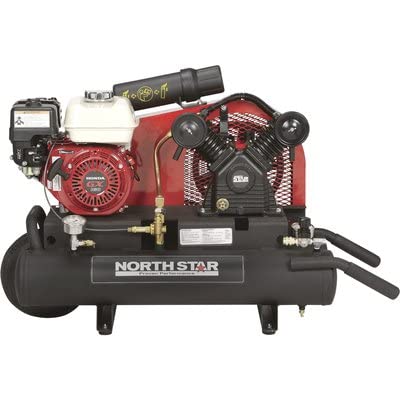 NorthStar Gas-Powered Air Compressor - Honda GX160 OHV Engine, 8-Gallon Twin Tank, 13.7 CFM at 90 PSI