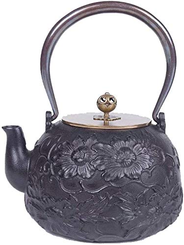 Old Dutch Cast Iron Teapot, Enamel Craft Tetsubin Japanese Cast Iron Tea Kettle, Enamel-Coated Interior 1200 ML
