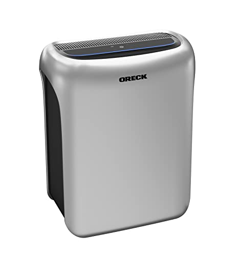 Oreck Air Response Air Purifier, HEPA and Carbon Filtration For Home, Quiet, Large, Silver, WK16002