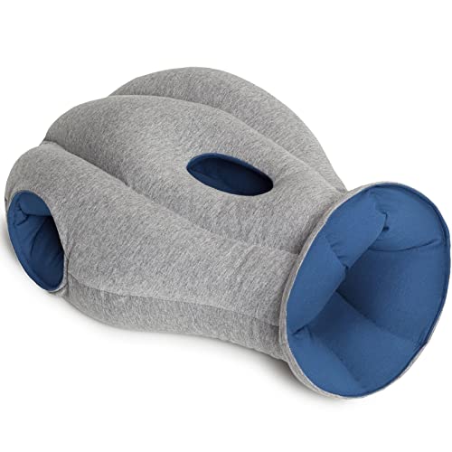 OSTRICH PILLOW ORIGINAL Travel Pillow for Airplane Flying - Travel Accessories for Head Support, Gift for Power Nap on Flight and Desk - Sleepy Blue