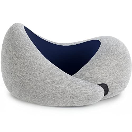 Ostrichpillow Go - Luxury Travel Pillow with Memory Foam | Airplane Pillow, Car Travel Pillow, Neck Rest (One Size, Deep Blue)