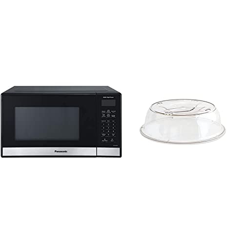 Panasonic NN-SB458S Compact Microwave, 0.9 cft, Stainless Steel & Nordic Ware Deluxe Plate Cover