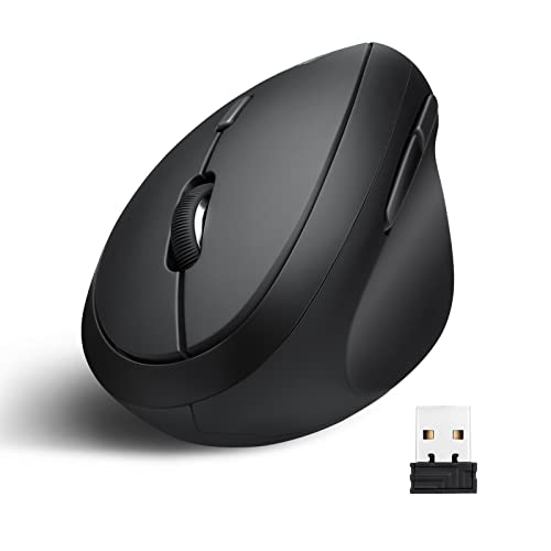 Perixx PERIMICE-719 Wireless 2.4 GHz Ergonomic Vertical Optical Mouse, Portable Mini Size, 3 Level DPI, Right Handed, Black