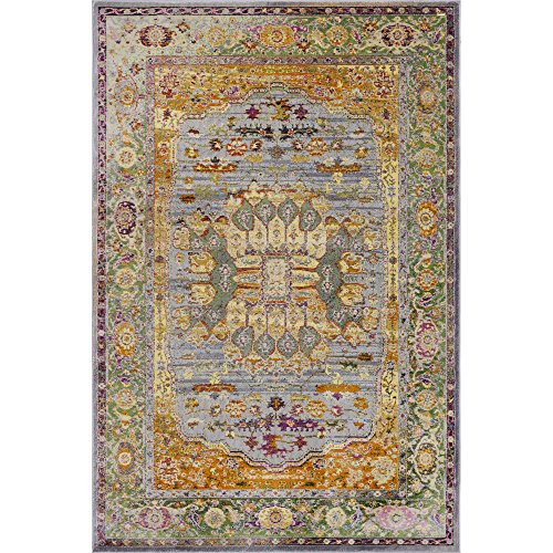 Pierre Cardin Cosmos Collection Oriental Design Area Rugs for Living Room Carpets (5' x 8', Multi (CS18A))