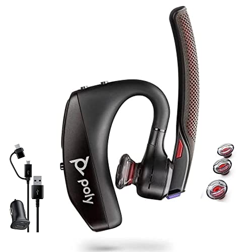 Plantronics Voyager 5220 Poly Bluetooth Headset Noise-Canceling Earpiece Mic & Amazon Alexa (Retail Packing)
