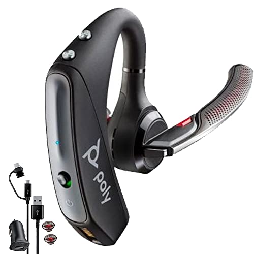 Plantronics Voyager 5220 Poly Bluetooth Headset Noise-Canceling Earpiece Mic & Amazon Alexa (Retail Packing)