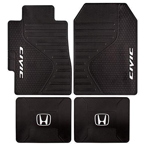 Plasticolor 008825ZX4 Compatable with Honda Civic 4 Piece Front and Rear Logo'd Floor Mats