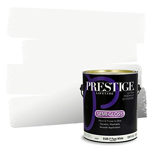 Prestige Paints Exterior Paint and Primer In One, 1-Gallon, Semi-Gloss, Comparable Match of Valspar* Ultra White*