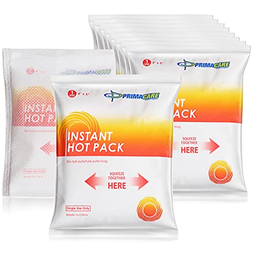 Primacare PHP-45 24 Pack Instant Heat Packs for Emergency Heat Therapy, Portable and Disposable Hot Packs, Woven Protective Cover, 4 x 5 Inches