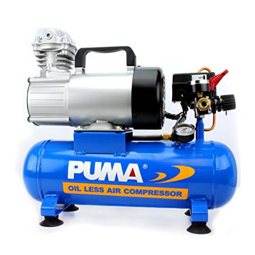 Puma Industries PD1006 Air Compressor, Professional D.C. Direct Drive Oil-Less Series, 0.75 hp Running, 135 Maximum psi, 12V/Phase, 1.5 gal, 31 lb.