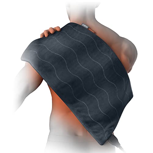 Pure Enrichment® PureRelief™ Pro Far Infrared XL Heating Pad - Deeper Muscle Relief for Back, Neck, Shoulder, & Knee Pain in Athletes, 4 Heat Settings, Dry/Moist Heat, 12” x 24” Extra-Large Size