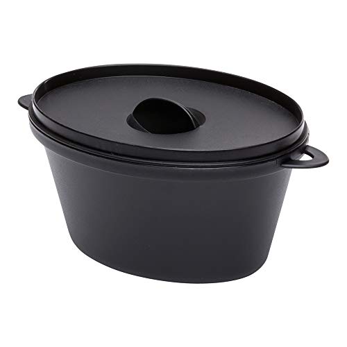 Restaurantware 12 Ounce Appetizer Dishes With Lids, 100 Disposable Serving Dishes - Mimics The Look Of Dutch Ovens, Serve Snacks, Desserts, or Sides, Black Plastic Casserole Dishes - Restaurantware