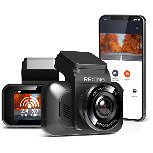 RexingUSA V55 Dash Cam - 4k Modular Capabilities, 5.0 GHz Wi-Fi, GPS Car Dash Camera Recorder, Night Vision, Loop Recording, Parking Monitor, Supercapacitor, Support 256GB Max, Voice Control (2023)