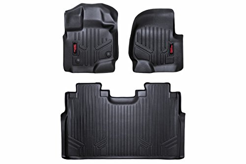 Rough Country Floor Mats for 2015-2022 Ford F-150 | SuperCrew Cab - M-51512 , Black