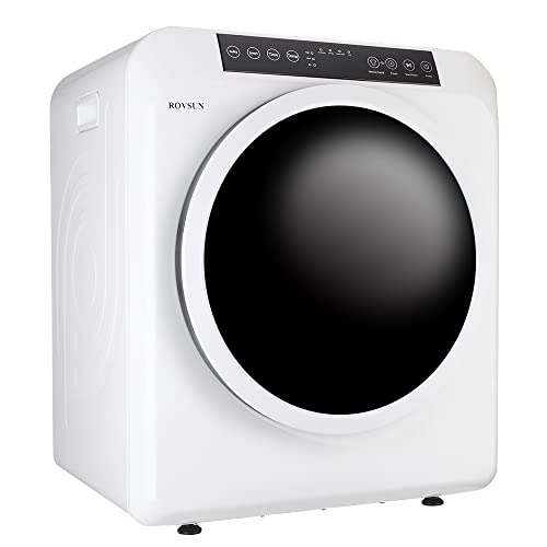 ROVSUN 3.5 Cu.Ft Portable Clothes Dryer, 13.2LB Front Load Tumble Laundry Dryer with High End LCD Touch Screen & Stainless Steel Tub for Apartment, Home, Dorm-110V, White