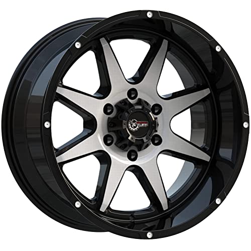 Rugged TUFF RT800 Wheels Rims Gloss Black Machined Face Finish (6x135 / 20x10) Compatible With Ford F150 F-150 Expedition Lincoln Navigator Mark LT 6-Lug Set of 4