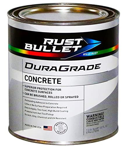 Rust Bullet - DuraGrade Concrete High-Performance Easy to Apply Concrete Coating in Vibrant Colors for Garage Floors, Basements, Porch, Patio and more - Quart, White