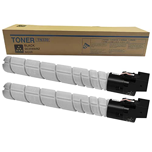 SAIBOYA TN330 Remanufactured TN-330 Black Toner Cartridge Compatible for Konica Minolta Bizhub 300i 360i Printers. 2-Pack.