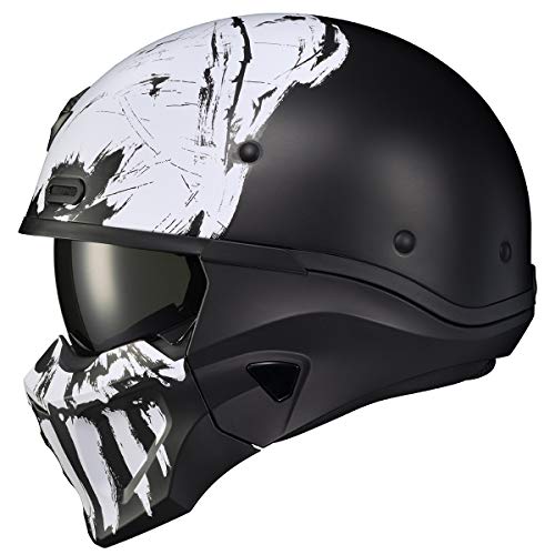 ScorpionEXO Covert X Open Face Half Shell 3/4 Motorcycle Helmet Bluetooth Ready Speaker Pockets DOT Marauder (Black - LG)