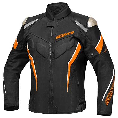 Scoyco Mesh Motorcycle Jacket Motorbike Biker Riding CE Armored Wear-Resistant Jacket Breathable Protective Gear For Men 4-Season
