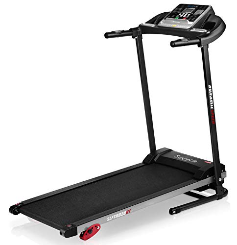 SereneLife Folding Treadmill - Foldable Home Fitness Equipment with LCD for Walking & Running - Cardio Exercise Machine - 4 Incline Levels - 12 Preset or Adjustable Programs - Bluetooth Connectivity