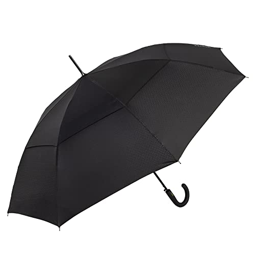 ShedRain Vortex Automatic Stick Windproof Umbrella – Push Button Open & Close - Rain & Windproof Vented Double Canopy – Protect from Rain, Sun & Wind - Wind Tunnel Tested to 75 mph (Vex Black)